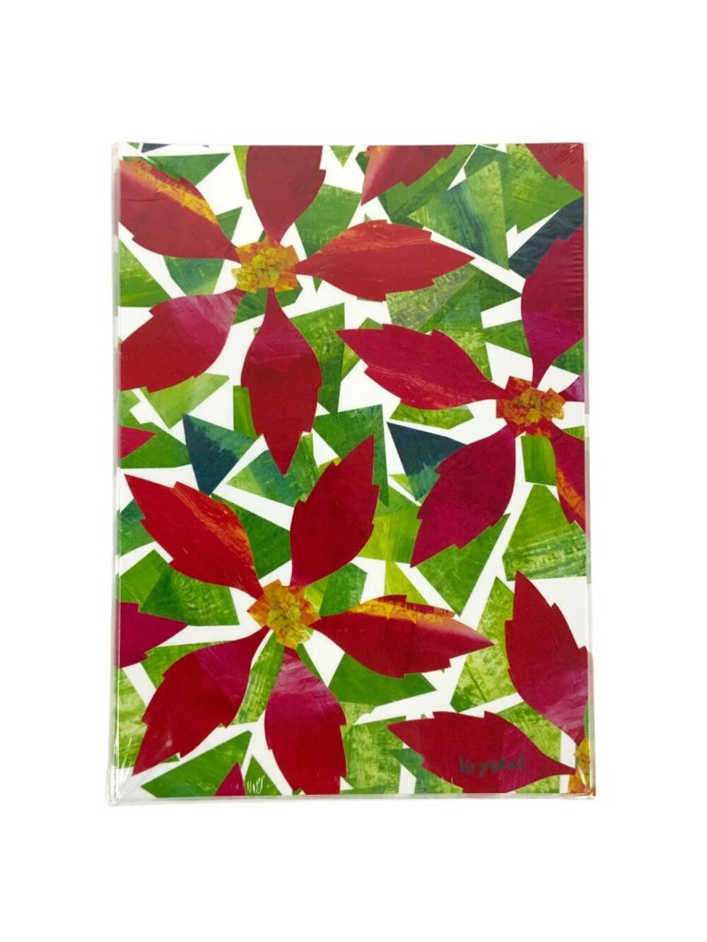 MD Anderson Childrens Art Project Poinsettia Collage Holiday Cards 10 Count